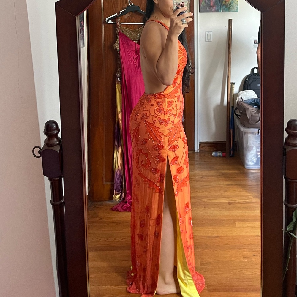 Vibrant Orange Chemise with Red Embroidery - Picture 10 of 10